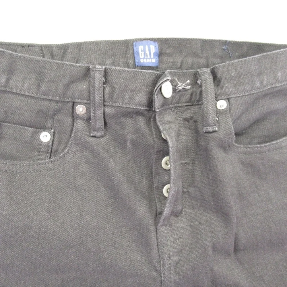 GAP Denim Men's Black Slim Jeans 31x32 Cotton Stretch‎ Button Fly